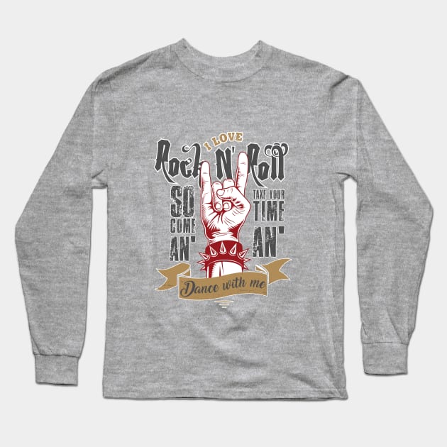 I love Rock N' Roll Long Sleeve T-Shirt by CarmenRosso2209